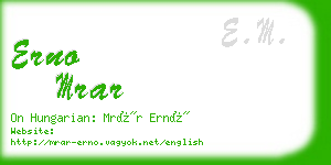 erno mrar business card